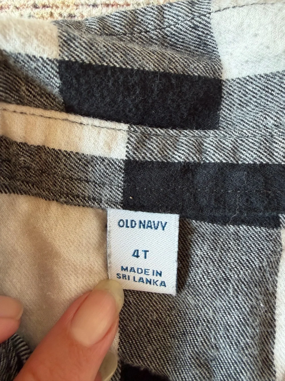 Old Navy Black and White Plaid Button-Down Shirt